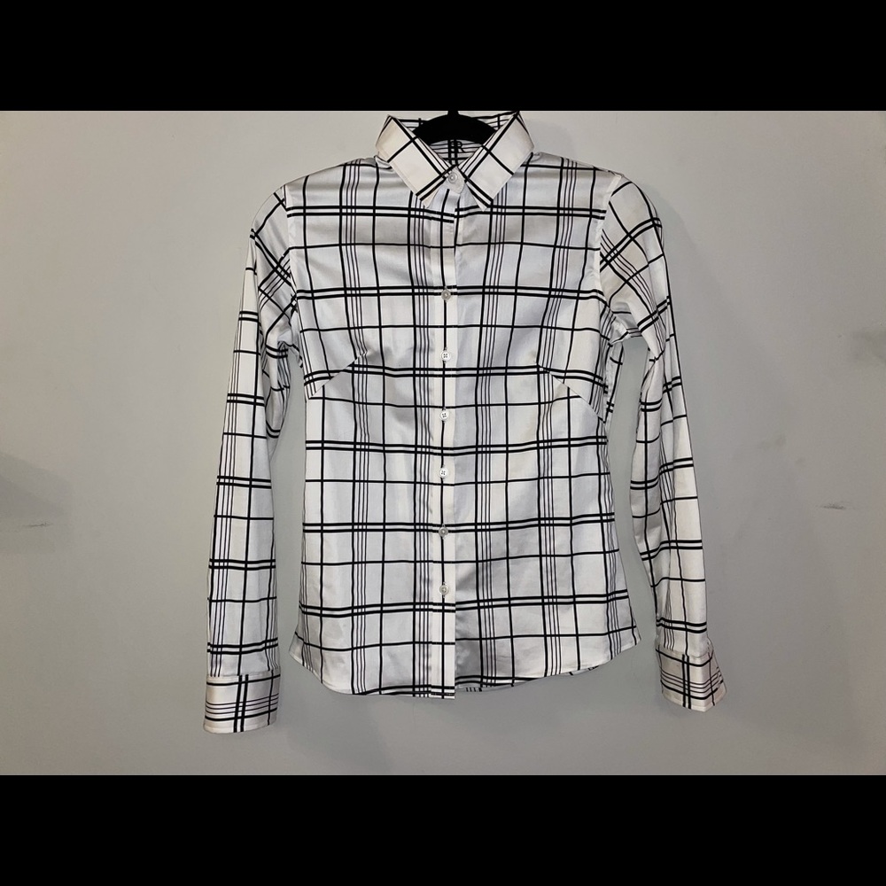 Black and White Button Up Top
